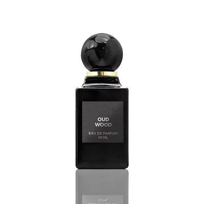 Luxury 50ml Perfume Bottle Empty Square Black Man Perfume Spray Bottle Luxury Custom Logo With Ball Lid