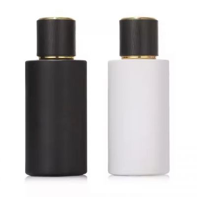 Best Selling Cylinder Matte Black 50ml Refillable Perfume Bottle Black Perfume Bottle With Box Packaging