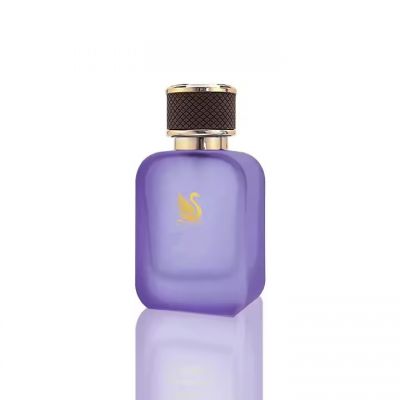 Best Selling Perfume Spray Bottle Frosted Purple Perfume Glass Bottles 50Ml Perfume Bottles Design With Leather Lid
