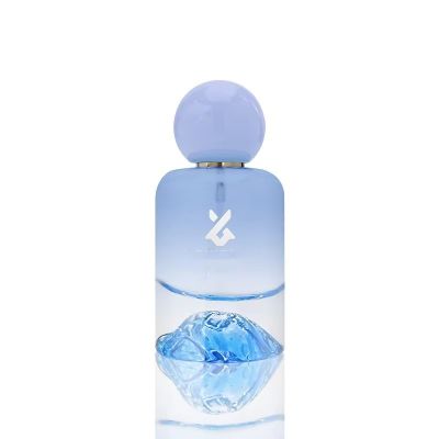 Popular Design Color Gradient Perfume Bottle Unique Volcanic Bottom 50ml Empty Glass Perfume Bottle With Round Lids