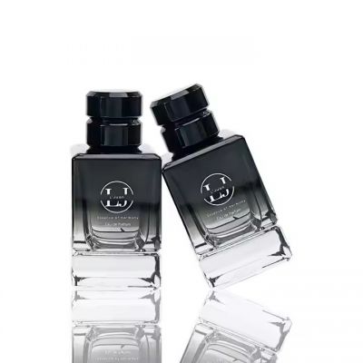 Hot Selling Gradient Black Glass Perfume Bottle 50ml Perfume Bottle Empty Perfume Bottle With Box Packaging and Round Lid