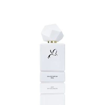 Empty Square Perfume Bottle 50Ml White Luxury Glass Perfume Bottle Customize Perfume Bottle With Box