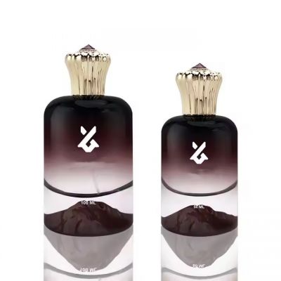 Purple Perfume Bottle 50Ml High Quality Spray Perfume Bottle Round Shape Perfume Bottle Glass