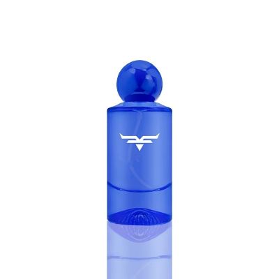Cylindrical Empty Glass Perfume Bottle 50Ml Blue Glass Perfume Bottle Custom Perfume Bottle With Box Packaging