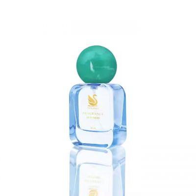 Best-Selling Perfumes Bottles 30Ml Clear Blue Empty Bottle Glass Perfume Printing Logo Perfume Spray Bottle With High Grade Lid