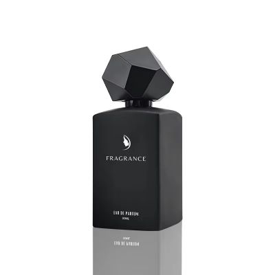 Hot Sale 100ml Perfume Bottle Empty Square Perfume Bottle 50ml Black Perfume Bottle With Box And Irregular Lid