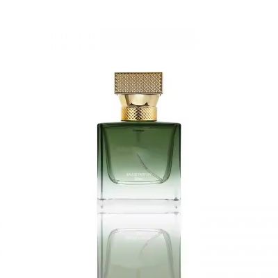 High Quality Square Glass Packaging Perfume Bottle 30 Ml 50 Ml Green Parfum Atomizer Spray Bottles With Lid