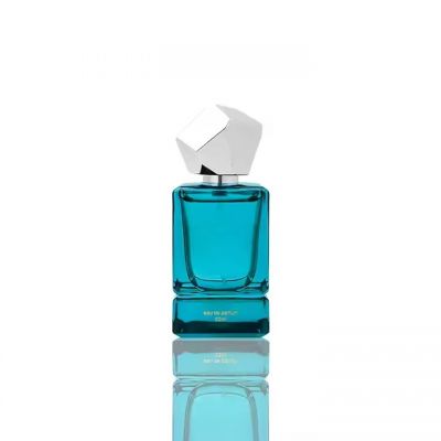 Wholesale Custom logo square Perfume Bottle 30ml 50ml 100ml Green Empty Perfume Glass Bottle with Box