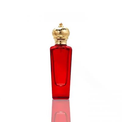 Good Quality 30ml 50ml 100ml Glass Spray Empty Perfume Bottle square Red clear Glass Bottle for Perfume with Package