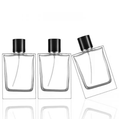 Custom Large Capacity Square 100ml 15mm Crimp Empty Glass Perfume Bottles With Box Packaging