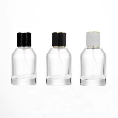 Custom Round Empty Clear Fragrance Glass Perfume Bottle 30ml 50ml 100ml Perfume Spray Glass Bottles With Cap