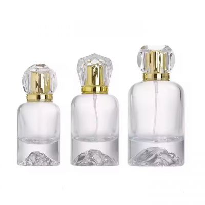 Hot Sale 30ml 50ml 100ml Glass Spray Bottle Volcano Empty Thick Bottom Glass Perfume Bottle with Cap