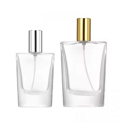 Wholesale Luxury 30ml 50ml Crimp Neck Square Round Spray Cap Empty Refill Glass Bottle Perfume Bottle