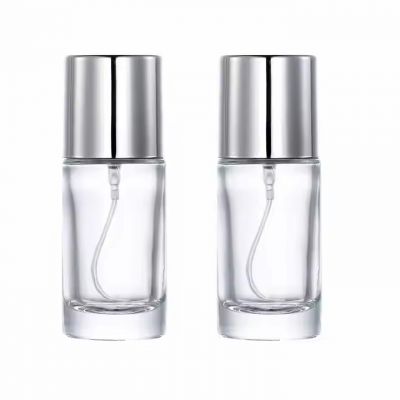 20ml 30ml 50ml Round Cylinder Shape Refillable Glass Perfume Bottle Empty Perfume Bottles With Sprayer Cap