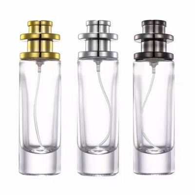 Hot Selling Portable Mini Glass Perfume Bottle Empty 30ml Round Cylinder Shape Refillable Glass Spray Bottle