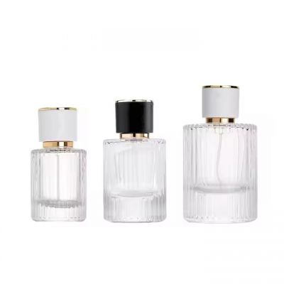 High Quality Luxury Perfume Bottle 30ml 50ml 100ml Vertical Lines Shape Glass Spray Perfume Mist Atomizer Bottle