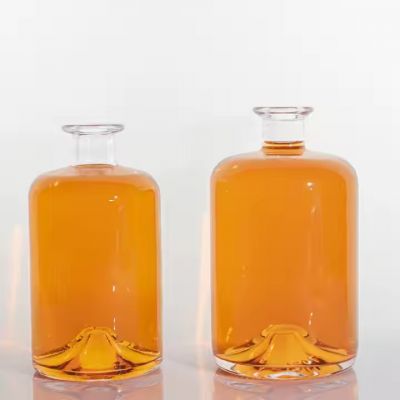 Premium 750ml 750 Ml Frosted Screen Printing Super Flint Round Shape Spirits Liquor Tequila Gin Vodka Glass Bottle