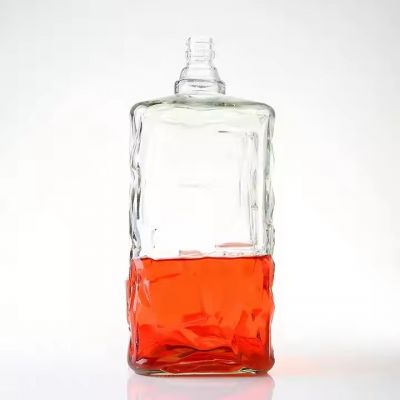 Custom Extra Flint 1000ML 2L Glass Bottle With Cork Cap for Whisky Liquor Bouteille En Verre Bottiglie Vetro 1L