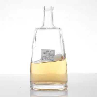 Customized Square Liquor Bottle 750ml 500ml Gin Whisky Spirit Vodka Brandy Bottles Packing Whiskey Bottle Glass 1000ml