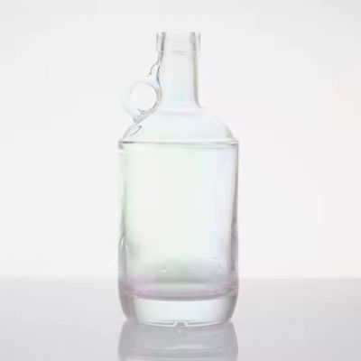 Customize Premium 750ml 1000ml Empty Flint Glass Bottle Liquor Vodka Spirits Whisky Glass Bottles With Handle Cork Caps
