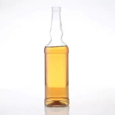 Custom Empty 200ml 375ml 500ml 750ml Transparent Round Empty Flint Glass Liquor Wine Whisky Vodka Tequila Bottle With Cork