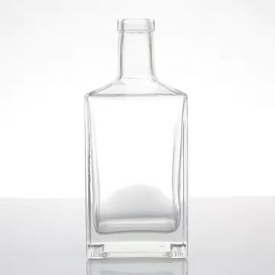 Custom Made Most PopularFood Grade Empty Square Empty Round Clear Gin Vodka Tequila Rum Spirits Whisky Glass Bottle With Lid