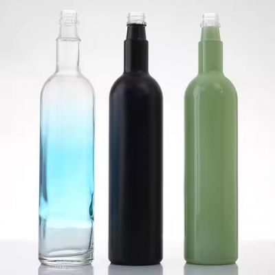 Wholesale Custom High End Electroplated Empty Vodka Whisky Wine Fruit Whiskey Glass Bottle With Lids