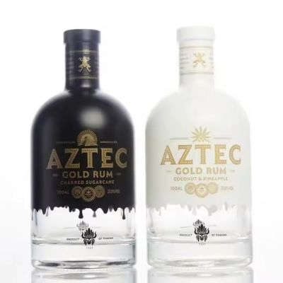 Recyclable Custom Logo 750ml Vodka 700ml White/Matt Black Color Spirit Flint Glass Bottle for Whiskey