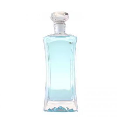 design Wholesale 350ml 500ml 750ml Glass Wine Liquor Bottle Glass Brandy Gin Rum Tequila Vodka Spirits Bottle With Lid