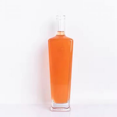 750ml Glass Rectangle Bottle Supplier for Liquor Whiskey Rum Vodka Glass Bottle Custom 375ml 500ml 1000ml Premium Glass Bottle