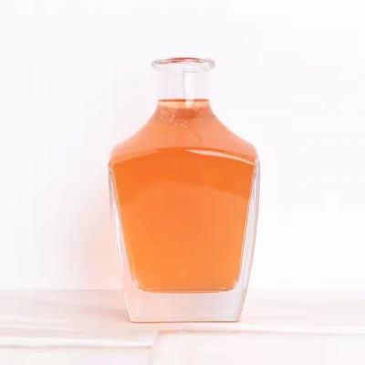 750ml square Glass Bottle Whiskey Vodka Rum Glass Bottle Supplier Custom Crystal Glass 500ml 750ml 1000ml