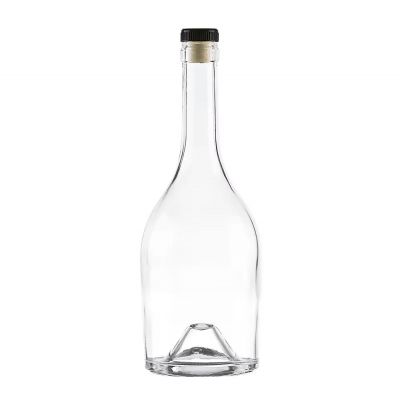 700ml 500ml Clear Round Customized logo Liquor Whisky Spirits Vodka Gin Rum Brandy Glass Liquor