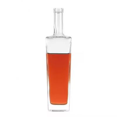 China Supplier Popular Clear Glass Bottle Super Flint Glass Bottle for Vodka Whisky Brandy Liquor