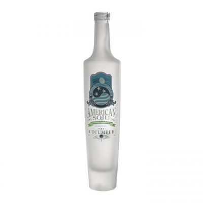 Manufacturer Custom Logo Frosted 375ml & 750ml Glass Liquor Bottles Cork Seal for Vodka Gin Rum Tequila Spirits