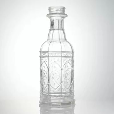 Customized 50ml 700ml 750ml Glass Spirit Bottles Empty Octagon Liquor Bottle for Tequila Vodka Rum Gin Packaging