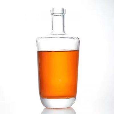 Custom Logo Round 500ml 700ml 750ml Whiskey Vodka Brandy Glass Bottle for Tequila