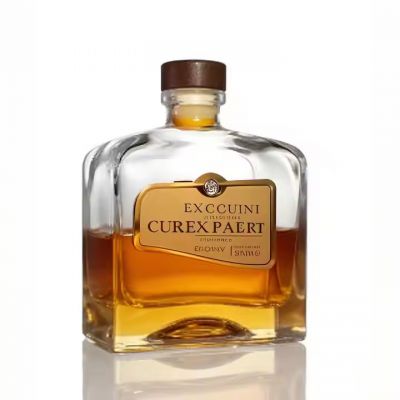 250ml 500ml Premium Square Shape Empty Liquor Glass Bottle for Gin Vodka Whiskey Alcohol Spirit with Wooden Cork