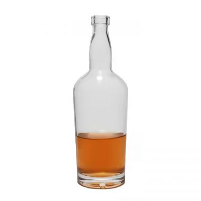 Hot Sale 750ml Clear Empty Super Flint Spirit Glass Bottle for Liquor Vodka Rum Whisky Rum with Cork Luxury Box Packaging