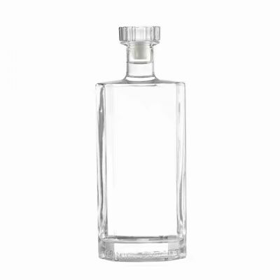 Square Beverage Glass Bottle with Cork Lid for Tequila Brandy Whiskey Gin Spirits Fruit Wine Empty Wine Bottles