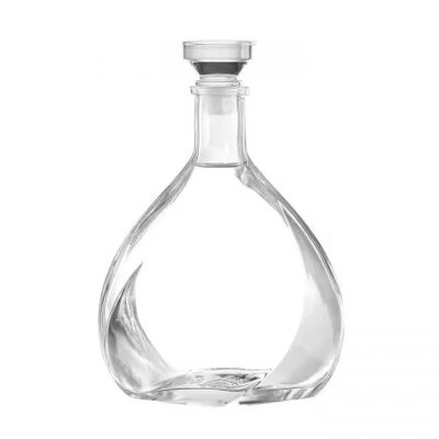 Custom 750ml Transparent Capacity Glass Bottle Cork Seal Screen Printing Hot Stamping Process for Tequila Brandy Energy Drinks