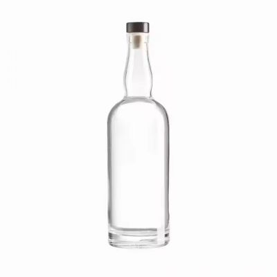 750ml Clear Glass Wine Spirit Bottle with Cork Sealing