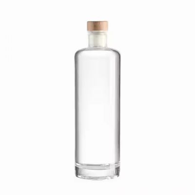Wholesale Brandy Gin Wine Whiskey Tequila Rum Glass Bottles 500ml Cork Sealing Custom Logo