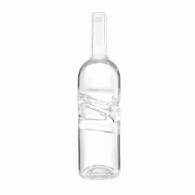 Handmade Clear Glass Flat Shape Bottles with Rubber Stopper Lids for Vodka Whiskey Brandy Tequila and Energy Drinks