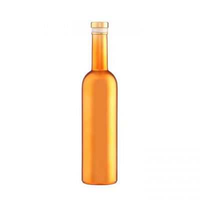 Electroplated Color Round Glass Liquor Bottle 750ml Nordic Empty Rum Whisky Vodka Spirit Glass Liquor Bottle