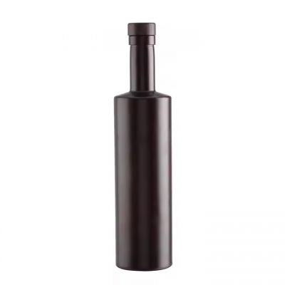 Matte Black Transparent Glass Wine Bottle Tequila Champagne Packaging Glass Bottles With Sealed Cork