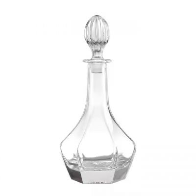 Handmade Vodka Whiskey Wine Decanter Set Crystal Engraved Clear Spirits Whiskey Brandy Glass Bottle