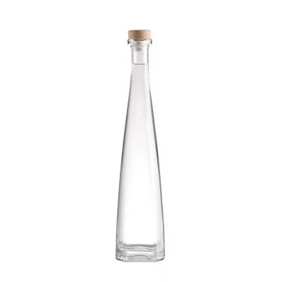 Unique Design Slender Cone-Shaped Bottle Hold Liquor Spirits Vodka Bottle Tequila Whiskey Gin Rum Glass Bottle