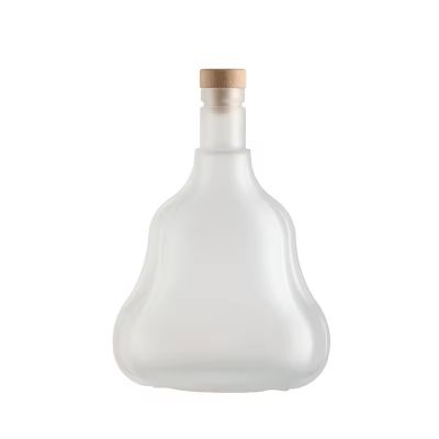Luxury Wine Whisky Vodka Tequila Bottle Round Empty Vodka Whiskey Liquor Spirit Frosted Glass Bottles