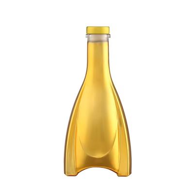 Wholesale Electroplate Gold Color Crystal Spirit Bottles Empty 500ml Vodka Glass Bottles for Liquor