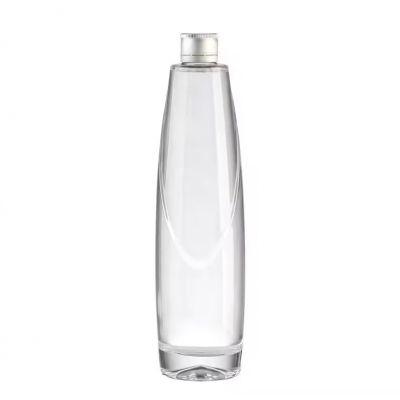 Custom Clear Spirits Glass Drinking Bottle 500m 750ml Transparent Soda Mineral Water Bottles with Screw Cap